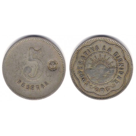 Cooperativa La Dignidad. 5 Pesetas (BC/BC+)
