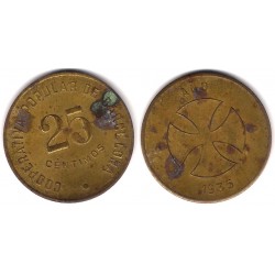Cooperativa Popular de Barcelona. 1935. 25 Céntimos (BC)