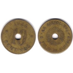 La Guixolense. Sant Feliu de Guixols. 1925. 10 Céntimos (BC) Variante. Rayos de sol en el valor