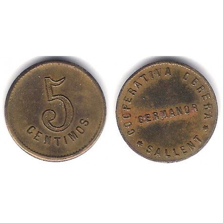 Cooperativa Obrera Germanor. Sallent. 5 Céntimos (MBC+)