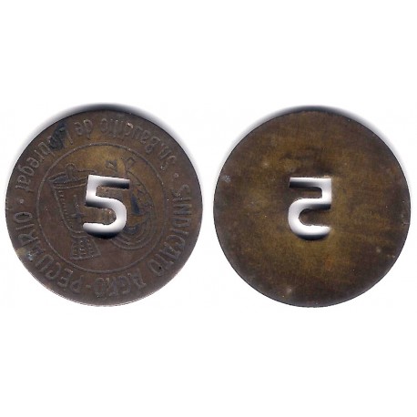 Sindicato Agro-Pecuario. San Baudilio de Llobregat. 5 Pesetas (MBC+)