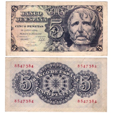 Estado Español. 1947. 5 Pesetas (EBC) Sin Serie