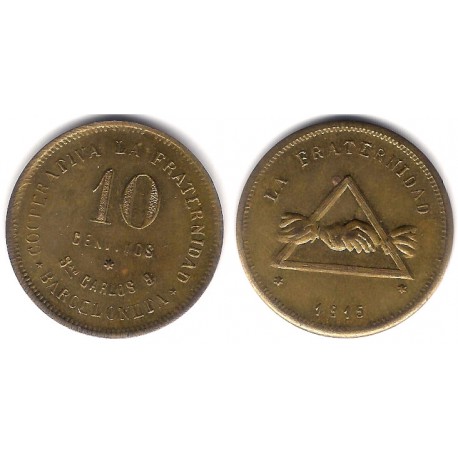 Cooperativa La Fraternidad. Barceloneta. 1915. 10 Céntimos (MBC+)