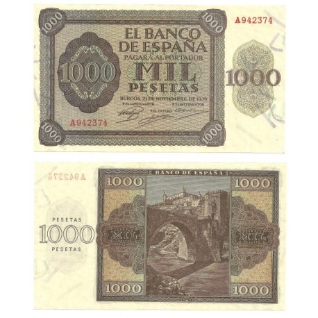 Estado Español. 1936. 1000 Pesetas (EBC+) Serie A