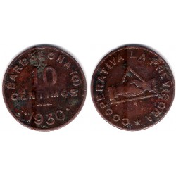 Cooperativa La Previsora. Barcelona. 1930. 10 Céntimos (BC+)