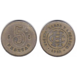 Cooperativa Hostafrancs. Tocino, Carne y Gallina. 1913. 5 Pesetas (MBC)