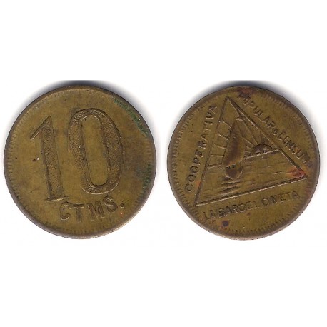 Cooperativa Popular de Consumo. La Barceloneta. 10 Céntimos (BC+)