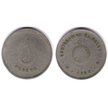 Cooperativa El Reloj. 1901. 1 Peseta (BC)