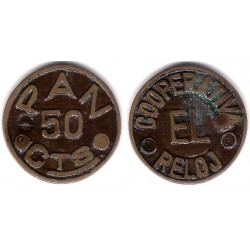 Cooperativa El Reloj. 50 Céntimos (MBC)