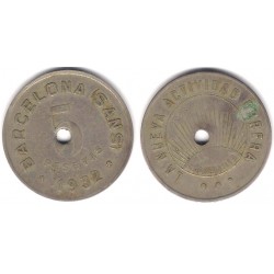 Cooperativa La Nueva Actividad Obrera de Sans. 1932. 5 Pesetas (BC)
