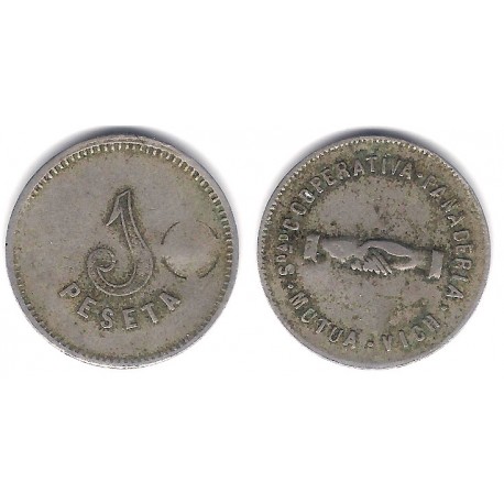 Sociedad Cooperativa. Panadería. Vich. Mutua. 1 Peseta (MBC-)