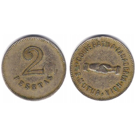 Sociedad Cooperativa. Panadería. Vich. Mutua. 2 Pesetas (MBC)