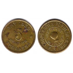 Cooperativa Popular Els Amics. Terrassa. 1935.. 5 Céntimos (EBC)