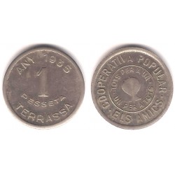 Cooperativa Popular Els Amics. Terrassa. 1935. 1 Peseta (MBC)