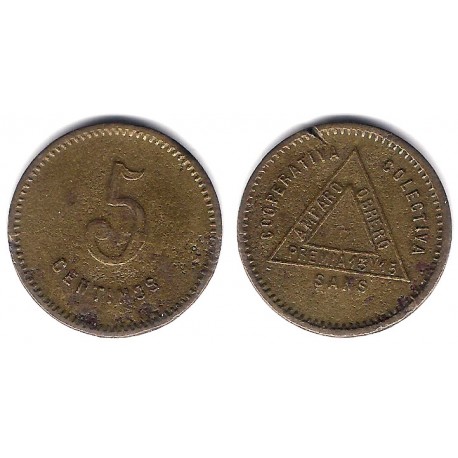 Cooperativa Colectiva Amparo Obrero. Sans. 5 Céntimos (MBC-)