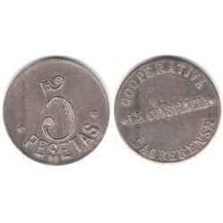 Cooperativa La Constancia Sagrerense. 5 Pesetas (EBC)
