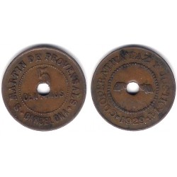 Cooperativa Paz y Justicia. San Martín de Provensals. 1929. 5 Céntimos (MBC)