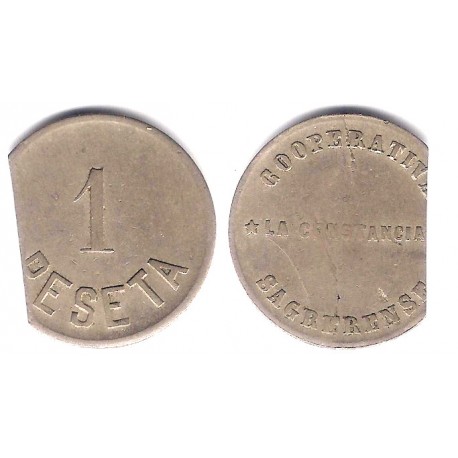 Cooperativa La Constancia Sagrerense. 1 Peseta (MBC)