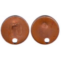 Unió Cooperativa de Barcelona. 10 Céntimos (MBC) Contramarca. Caballero