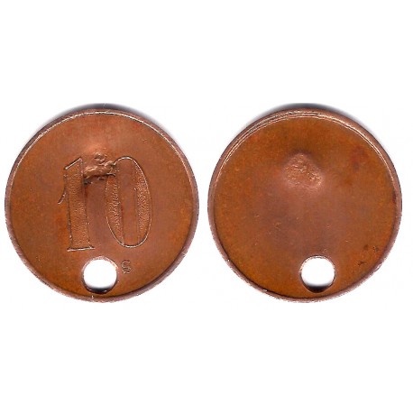 Unió Cooperativa de Barcelona. 10 Céntimos (MBC) Contramarca. Caballero