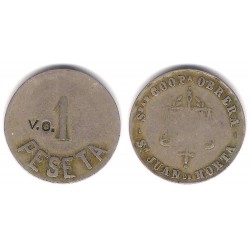 Sociedad Cooperativa Obrera. San Juan de Horta. 1 Peseta (BC)