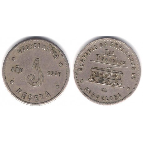 Cooperativa Los Tranvías. 1916. 1 Peseta (MBC)