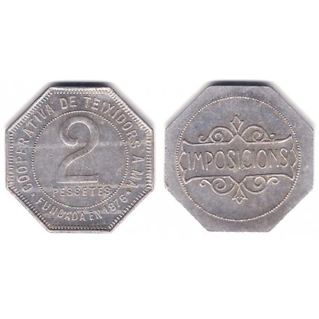 Cooperativa de Teixidors a Mà. 2 Pesetas (MBC+)