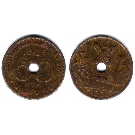 Cooperativa de Tejedores a Mano. 50 Céntimos (MBC)