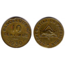 Cooperativa La Previsora. Barcelona. 1930. 10 Céntimos (MBC-)