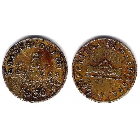 Cooperativa La Previsora. Barcelona. 1930. 5 Céntimos (BC)