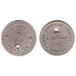 Cooperativa Unión de Amigos. San Quirico de Besora. 2 Pesetas (MBC+)