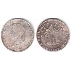 (123.2) República Boliviana. 1855. 4 Soles (MBC-) (Plata) Ceca de Potosí FJ