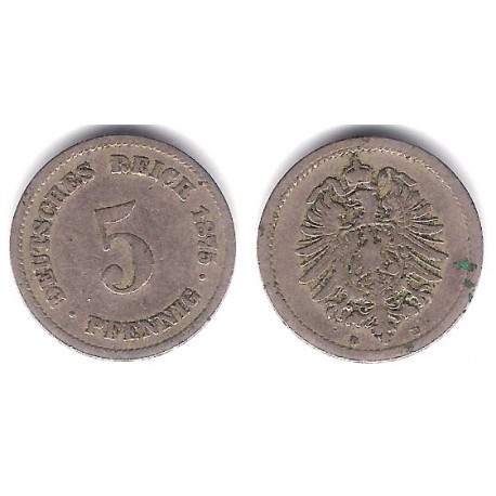 (3) Imperio Alemán. 1875(D). 5 Pfennig (MBC-)