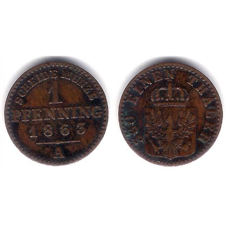 (480) Estados Alemanes (Prussia). 1863(A). 1 Pfennig (MBC+)