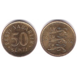 (24) Estonia. 1992. 50 Senti (SC)