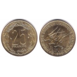 (10) Estados África Central. 1996. 25 Francs (SC)