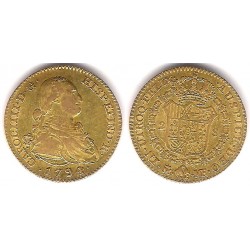 Carlos IV. 1794. 2 Escudos (MBC/MBC-) (Oro) Ceca de Madrid MF
