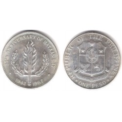 (195) Filipinas. 1967. 1 Piso (SC) (Plata)