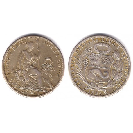 (218.1) Perú. 1925. 1 Sol (MBC+) (Plata)