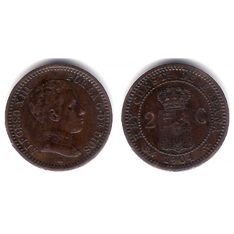 Alfonso XIII. 1904*(04). 2 Céntimos (EBC) Ceca de Madrid SM-V