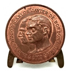 Medalla. Carlos Hugo y Carlos Javier de Borbón Parma. Avià-Berga 2014 (MBC+)