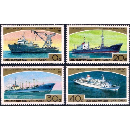 Corea del Norte. 1988. Serie Completa (Nuevo) Barcos