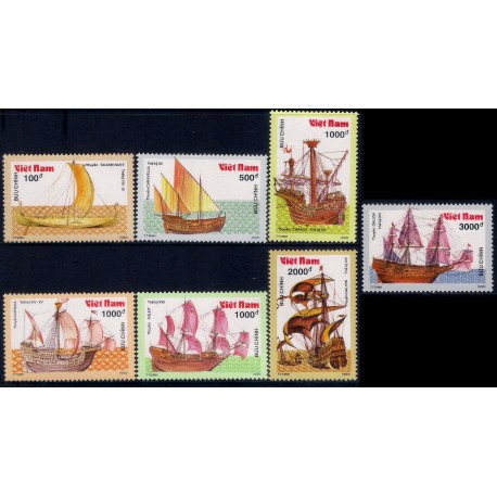 Vietnam. 1990. Serie Completa (Nuevo) Barcos y Veleros