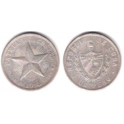 (15.2) Cuba. 1915. 1 Peso (MBC) (Plata)