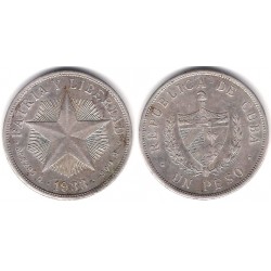 (15.2) Cuba. 1933. 1 Peso (MBC) (Plata)