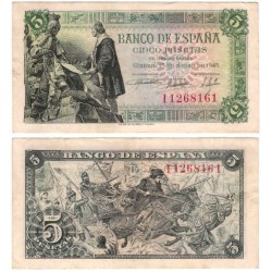Estado Español. 1945. 5 Pesetas (MBC) Serie I