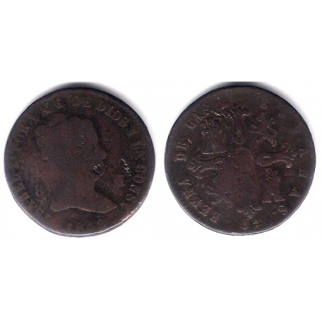 Isabel II. 1848. 8 Maravedi (BC-/RC+) Ceca de Jubia