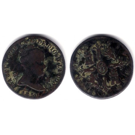 Isabel II. 1850. 8 Maravedi (BC/BC-) Ceca de Jubia