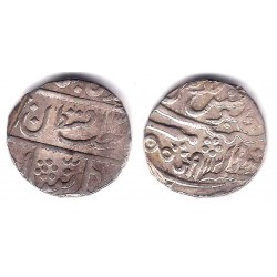 (204) Estados Nativos de la India (Gwailor). 1843-86. 1 Rupee (MBC) (Plata)