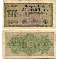 (76d) Imperio Alemán (Weimar). 1922. 1000 Mark (MBC-) Manchas